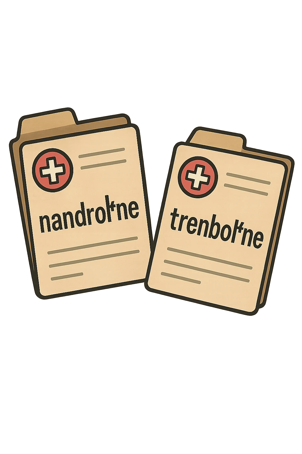 due fiale mediche, uno con la scritta "n4ndrol*ne e uno con la scritta "tr€nbol*ne" fluttuano in aria emoji