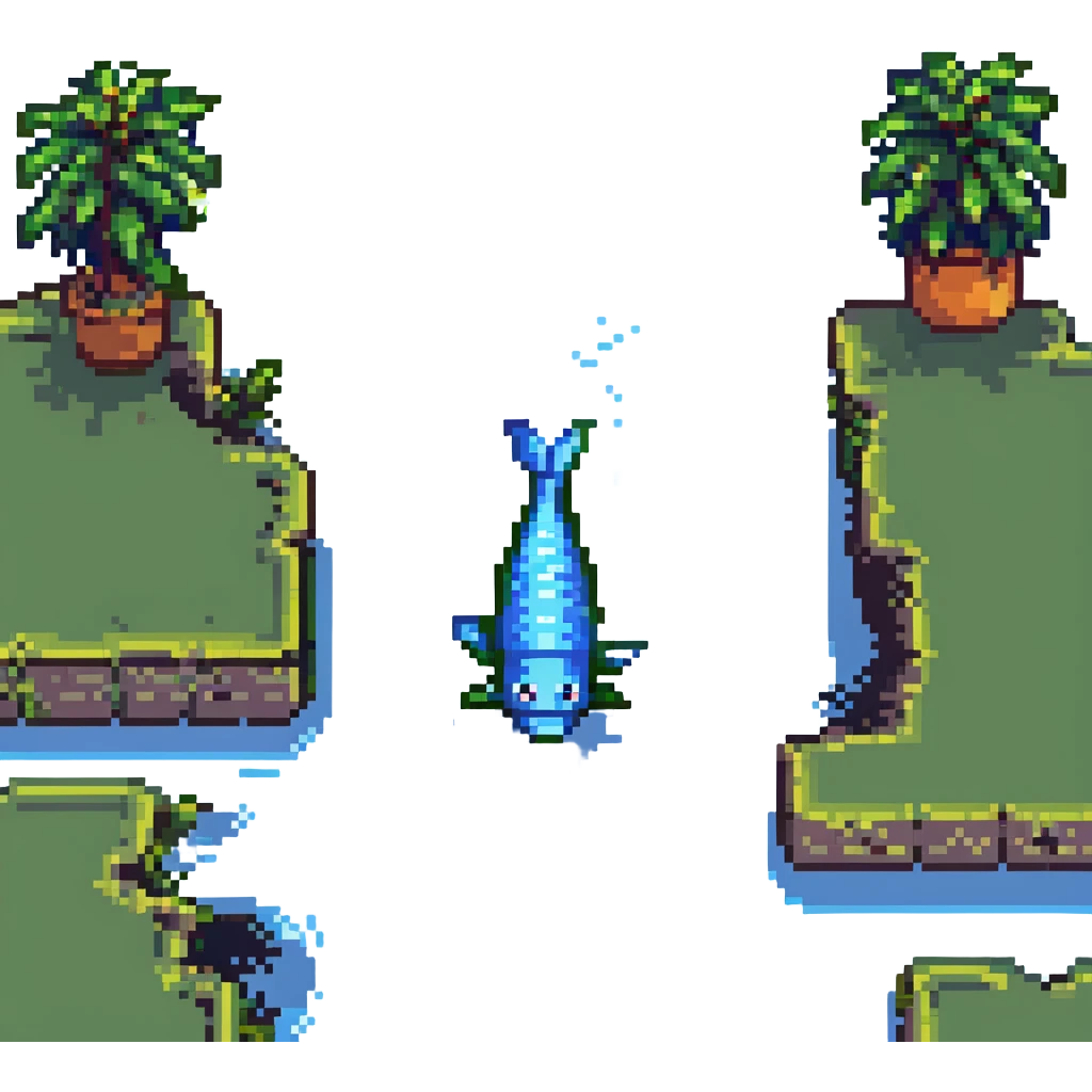 a fish jumping out of a pond emoji