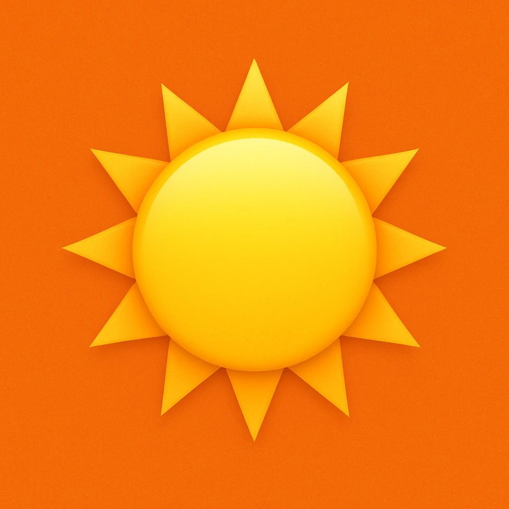 yellow sun emoji with an orange background emoji