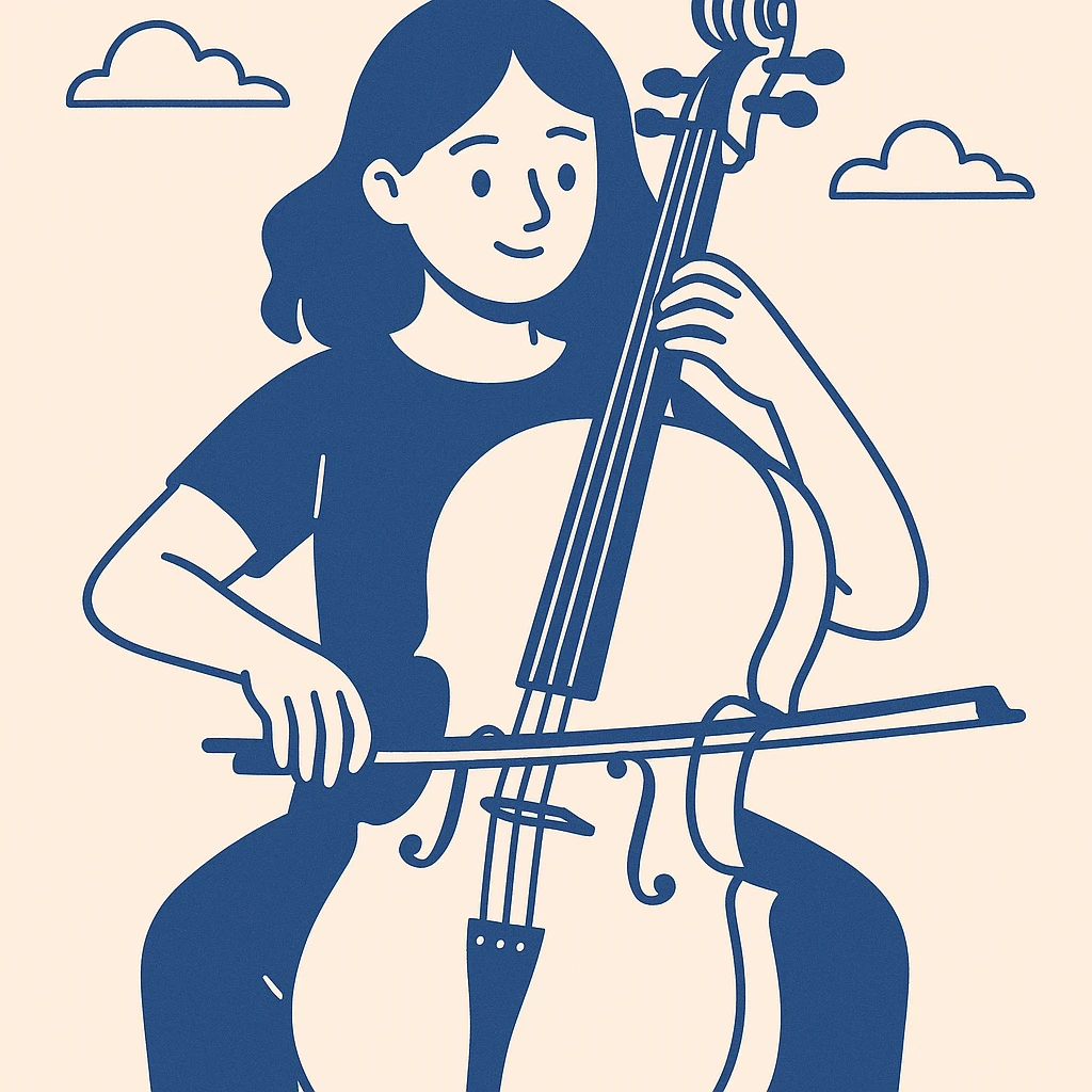 girl playing cello emoji