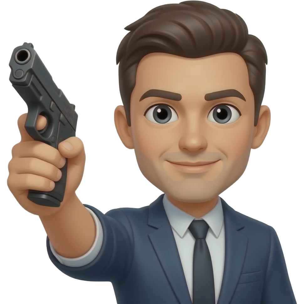 Ponle una Glock en la mano izquierda que el la agarre y este asia arriva emoji