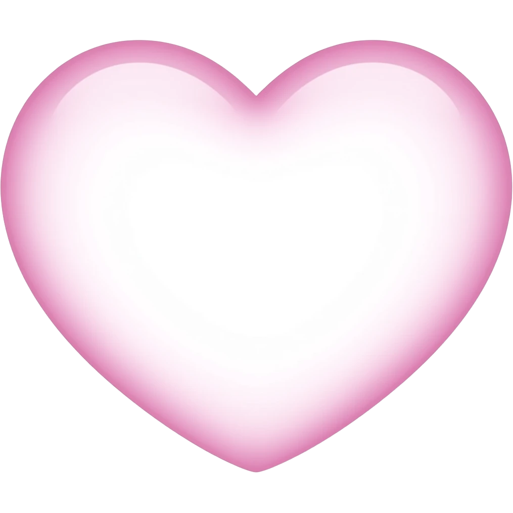one light pastel pink colored glowing heart ouline emoji