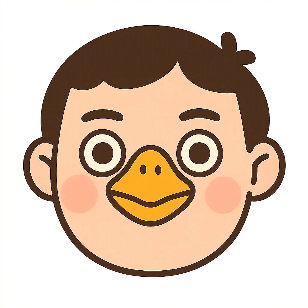 face with yellow chick beak, digital illustration emoji