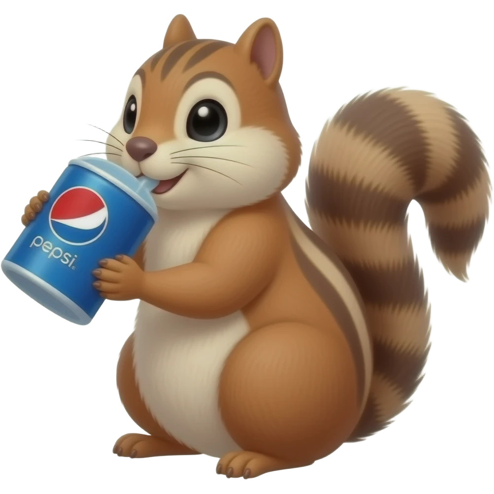 Chipmunk drinking pepsi emoji