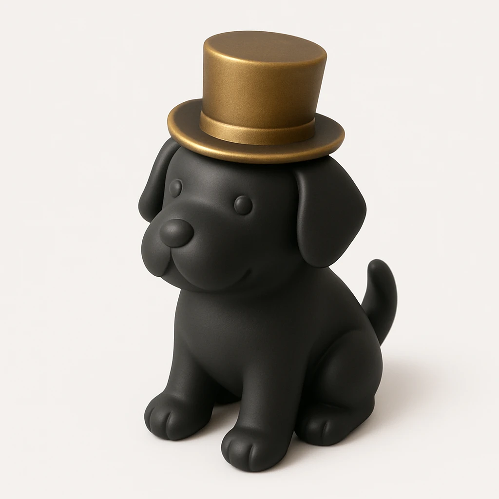 dog with tophat emoji