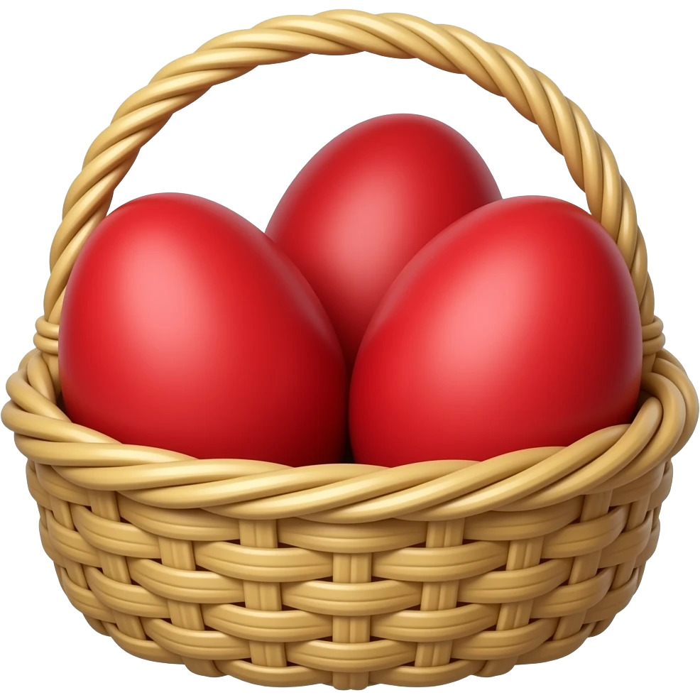 Three red eggs in a basket emoji
