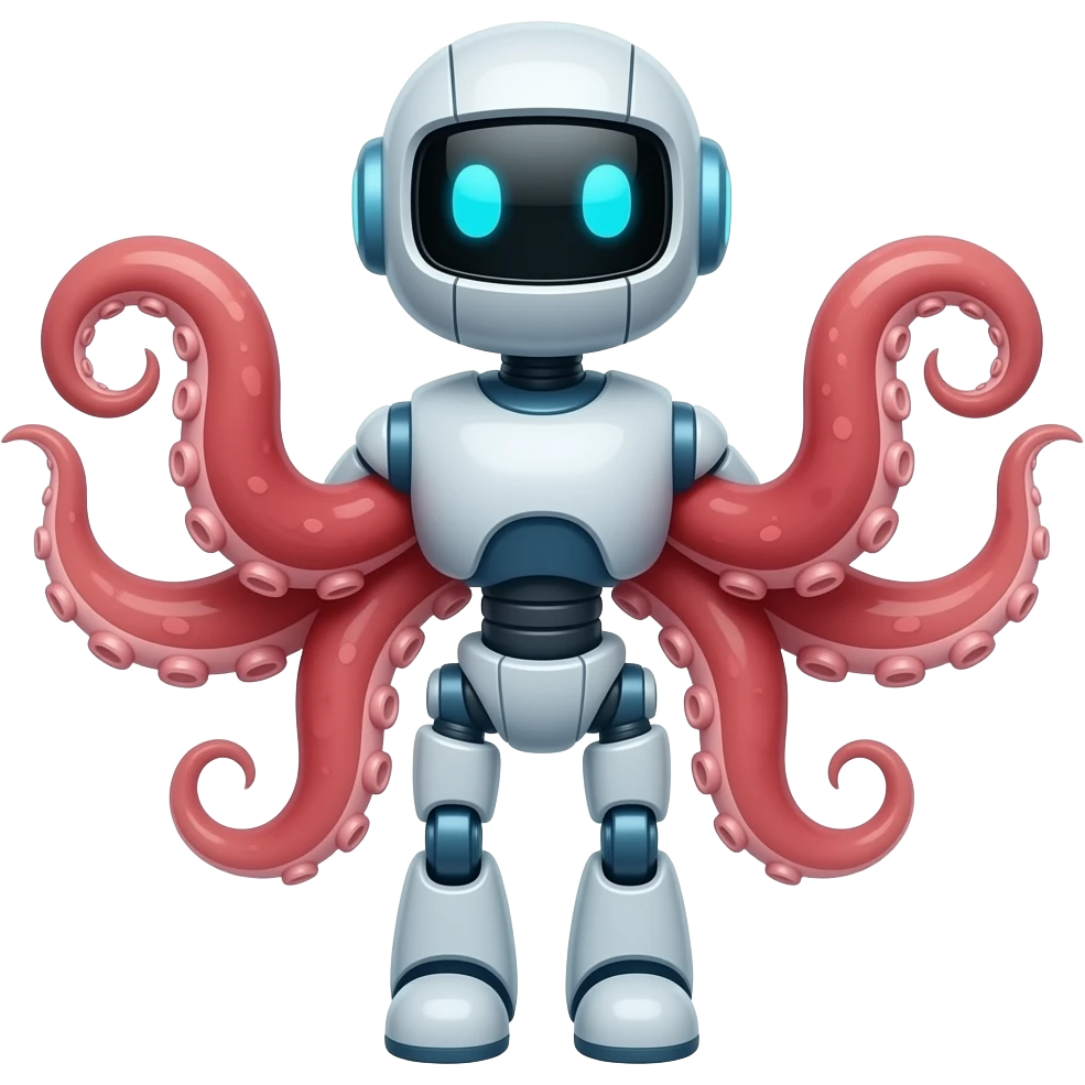 Robot con brazos de pulpo emoji