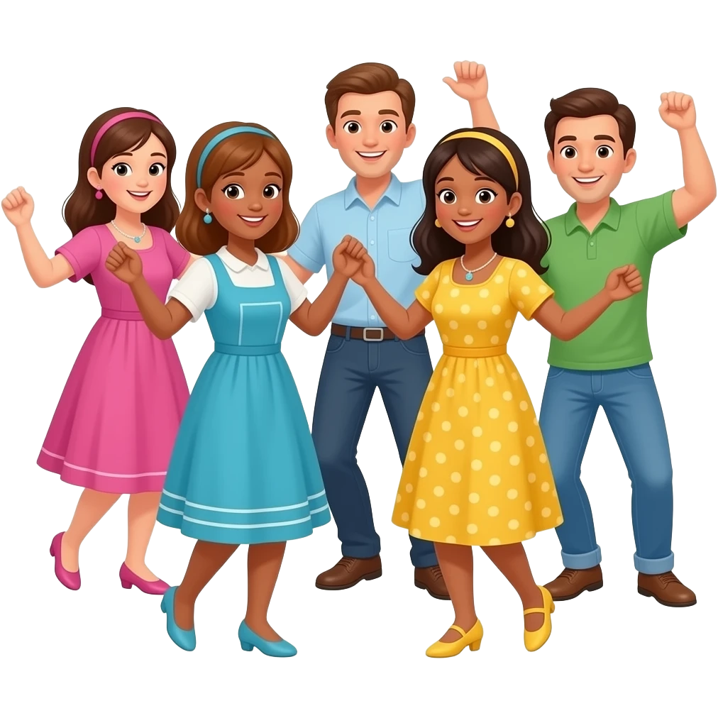 village people group dancing to ymca emoji