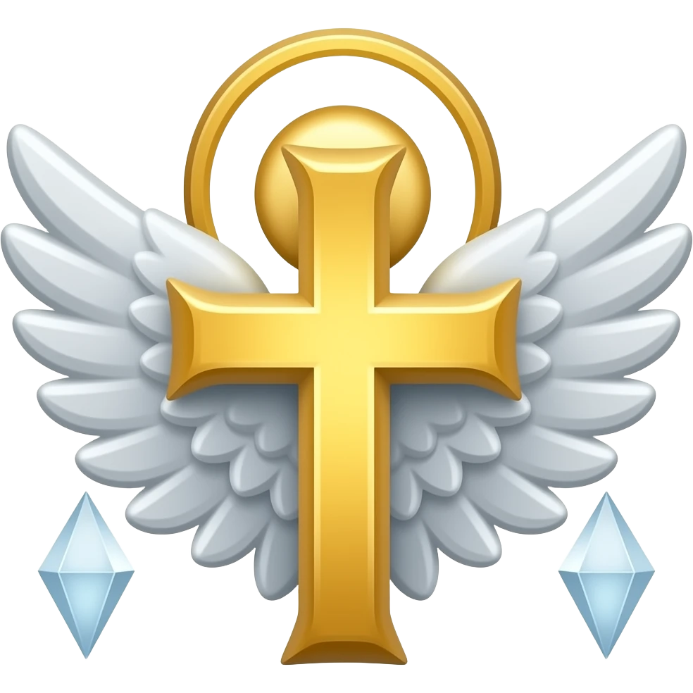 Holy Saint Emblem with diamond wings Emoji emoji