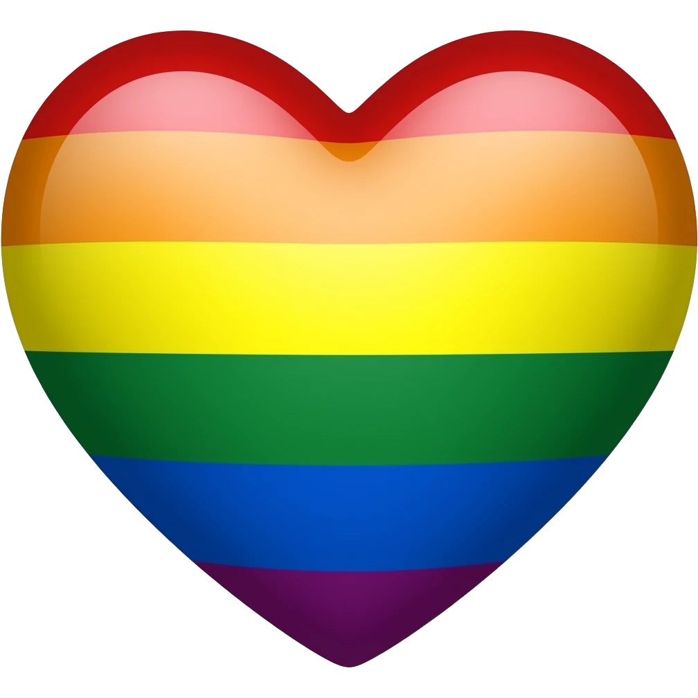 LGBT flag heart shiny emoji
