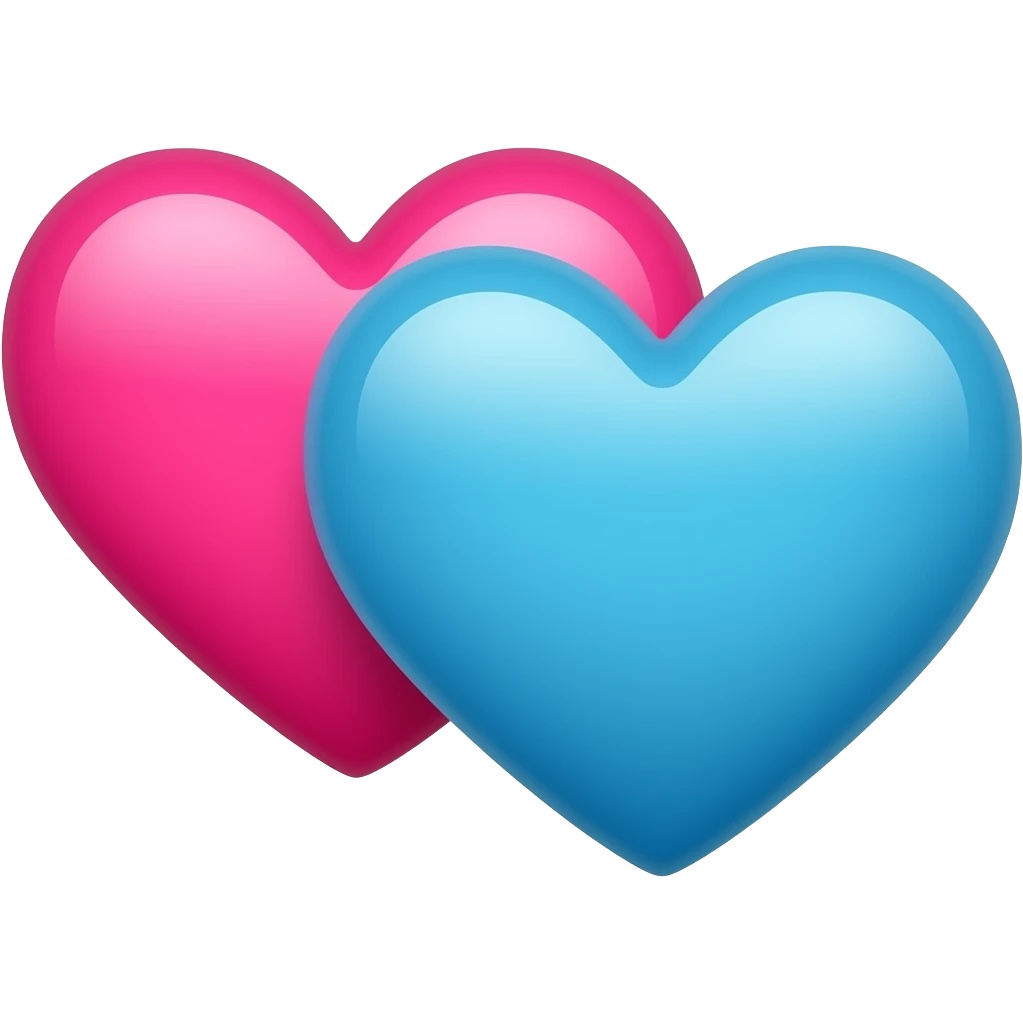 핑크,하늘 하트 곂쳐진거 emoji