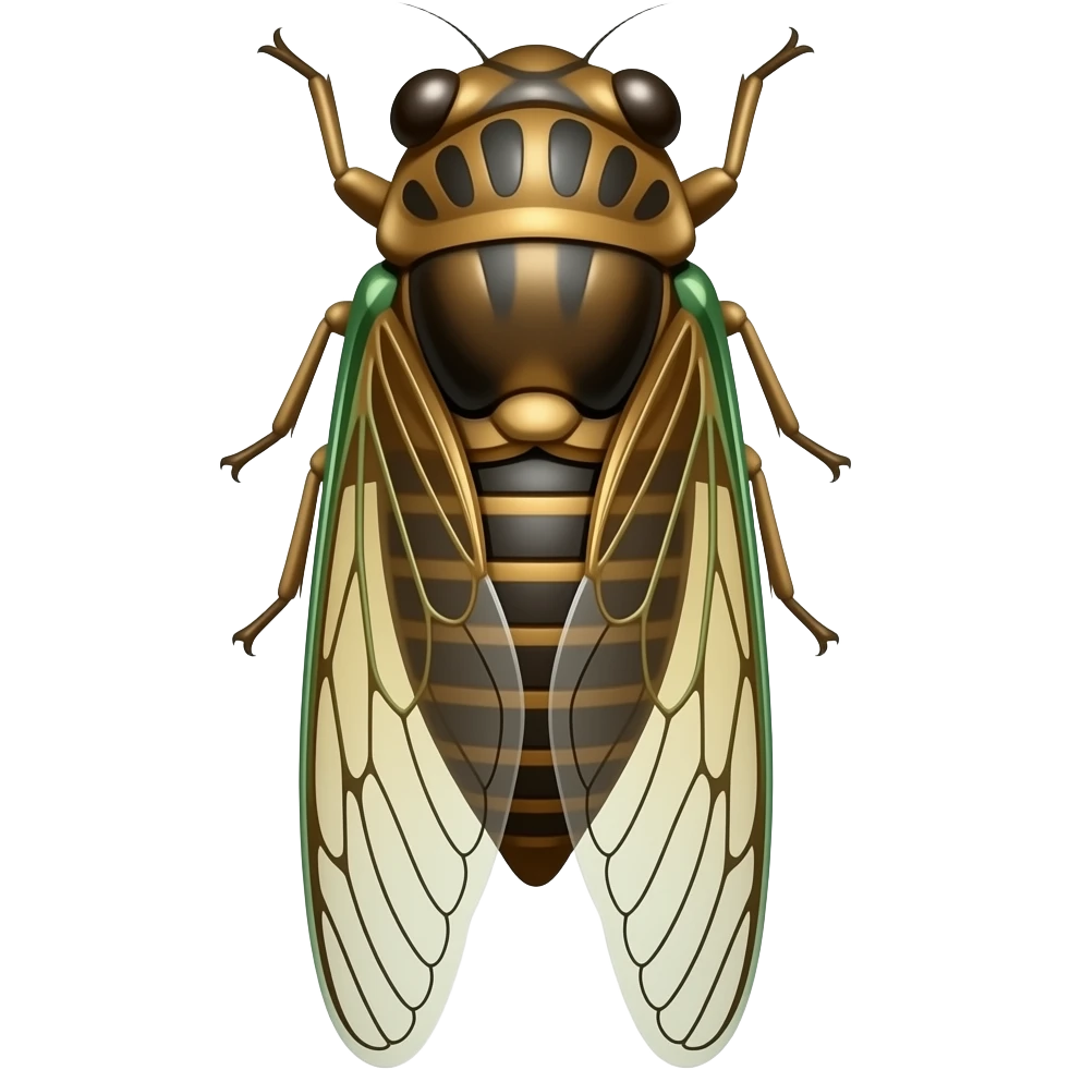 Photonegative of a cicada emoji