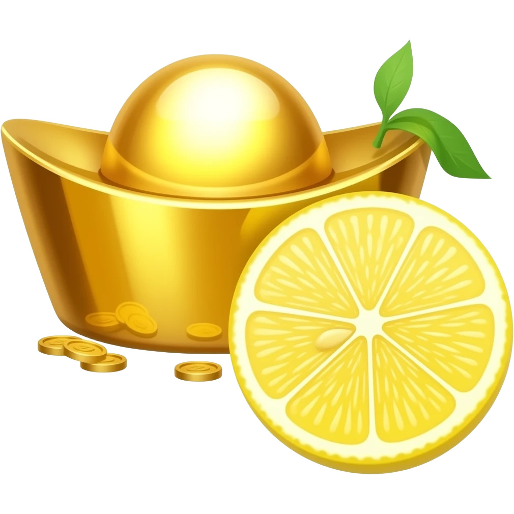 🍋 + золотой слиток + блеск emoji