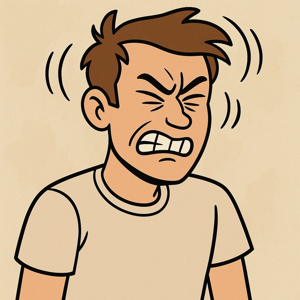 a man shaking his head, cartoon style emoji