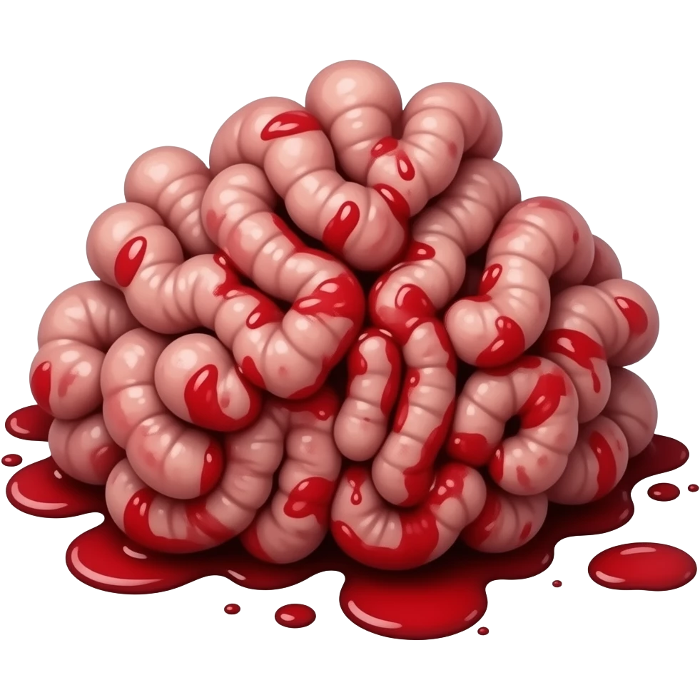 PNG 3D render iPhone emoji Bloody pile of guts emoji