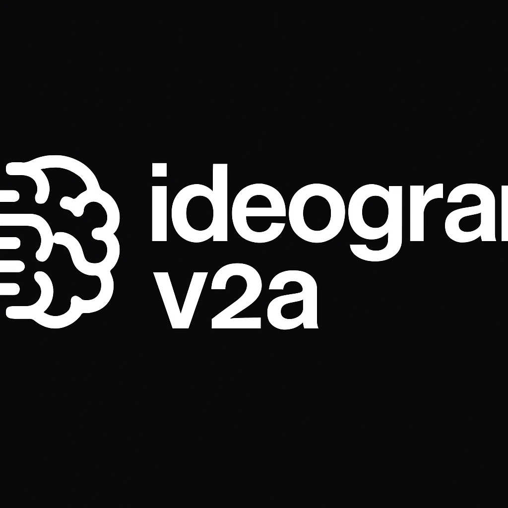 recreate this logo with text of "ideogram V2a" emoji