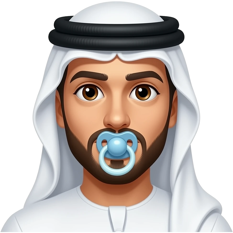 Arab man sucking pacifier emoji