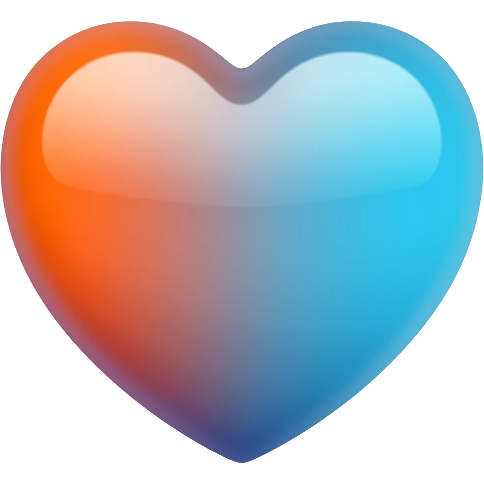 Pastel orange-to-blue-to-cyan-gradients heart emoji