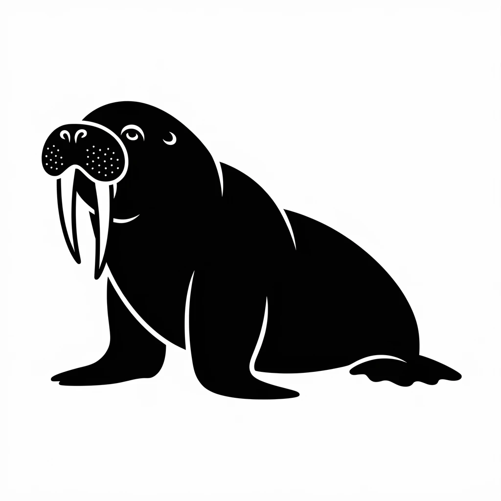 Walrus icon black silhouette emoji
