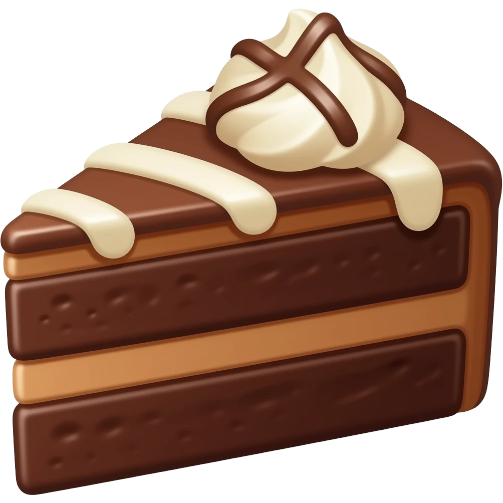 Cake brownies while chocolate white chocolate emoji