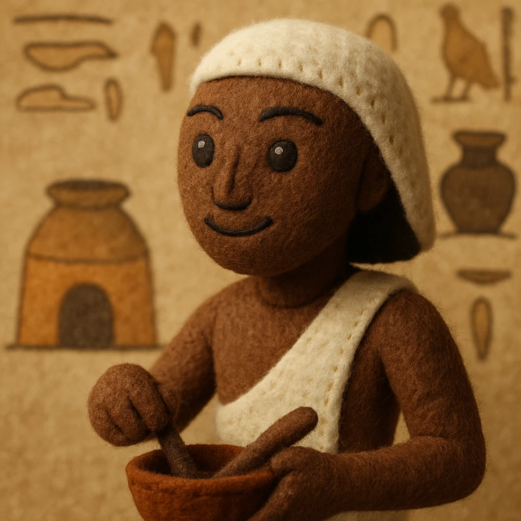 ancient Egyptian cooking scene in hieroglyphic style emoji