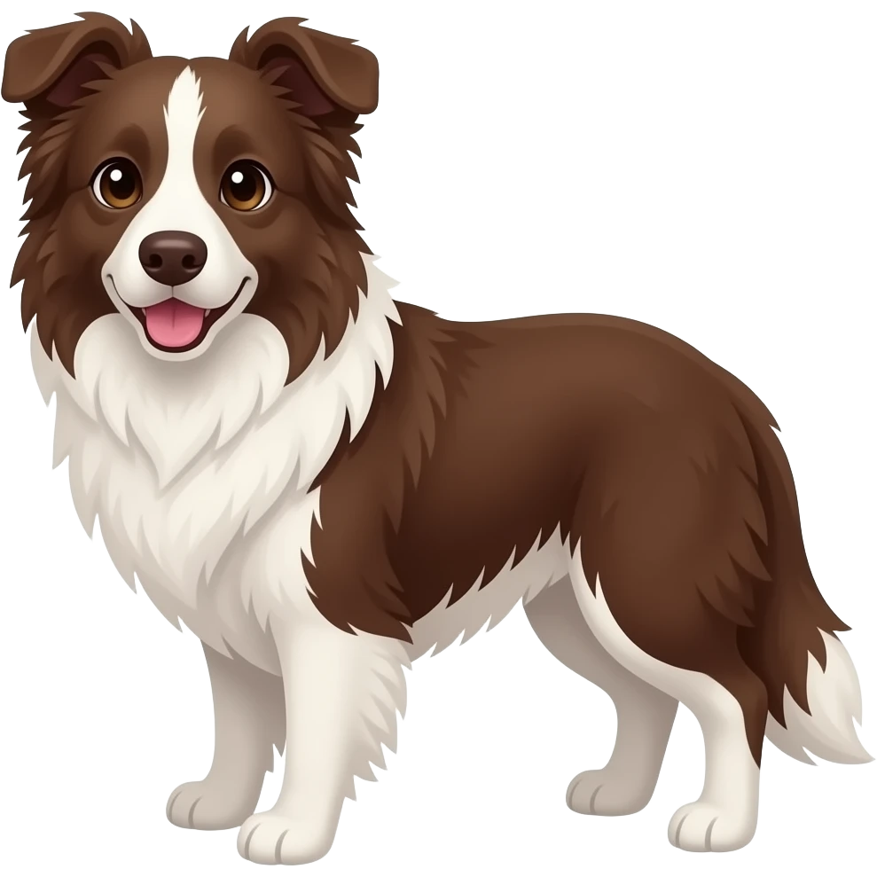 border collie with chocolate face, no white emoji