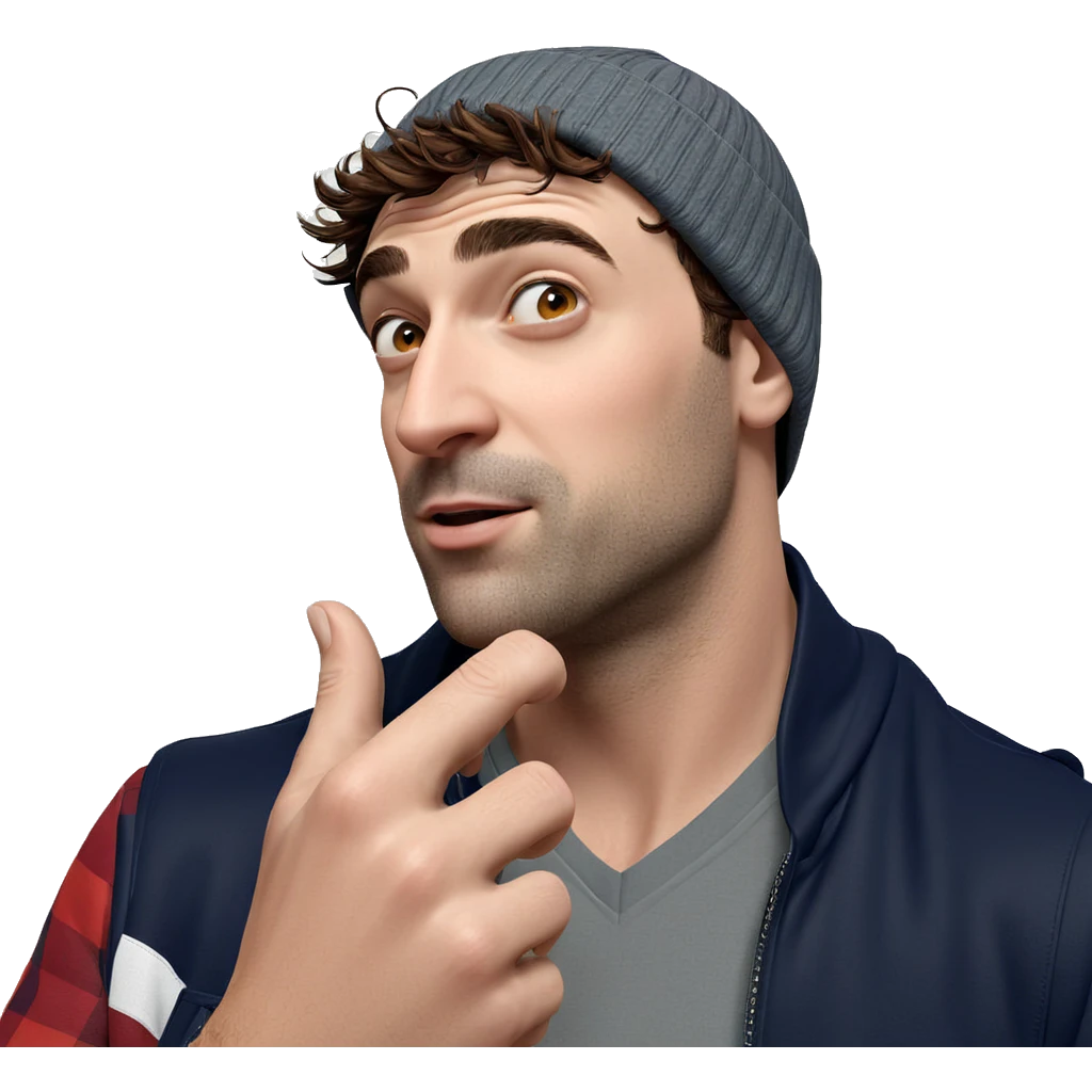 mature male portrait with beanie emoji