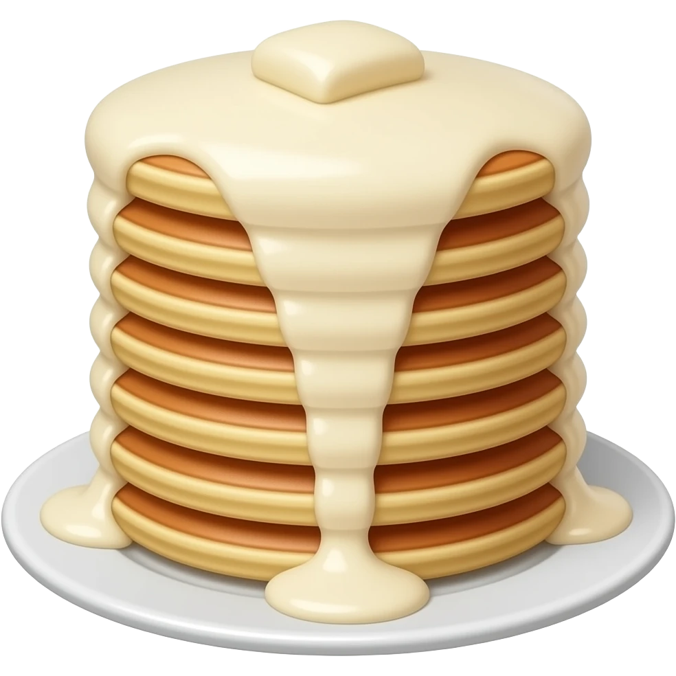White chocolate fully dipped pancakes emoji