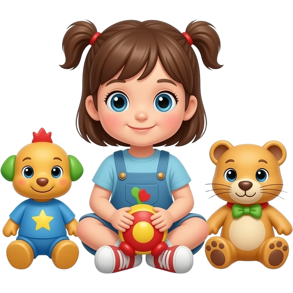 детские игрушки вместе сидят emoji