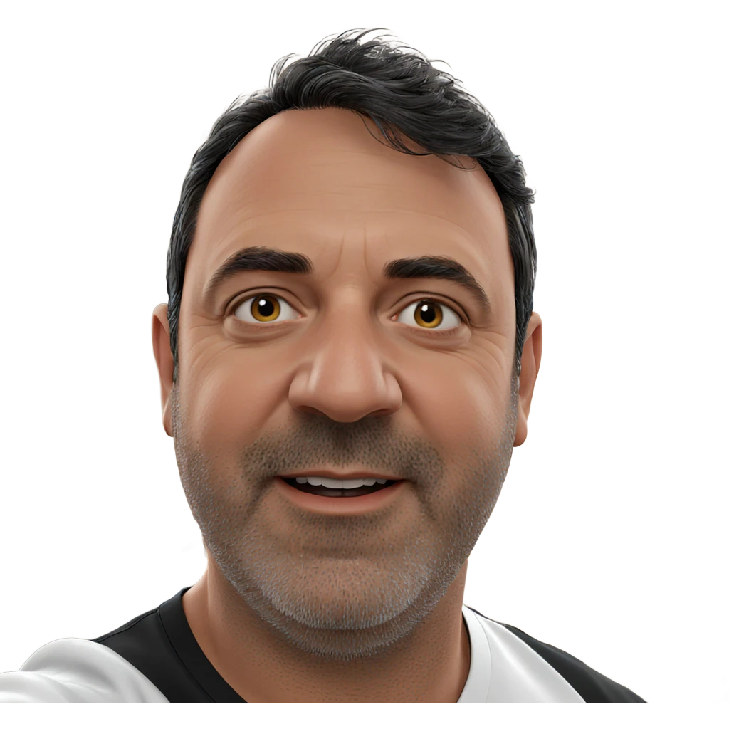 male portrait indoors black shirt emoji
