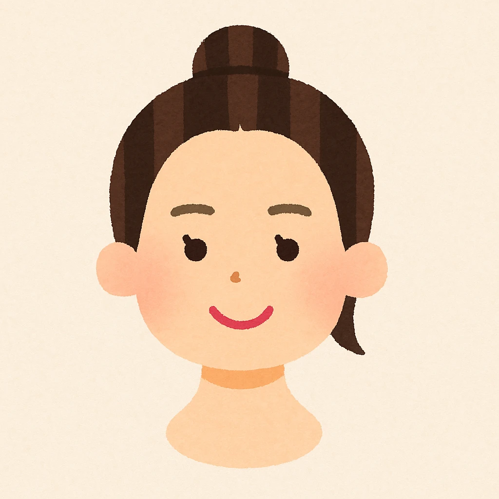 Kendall Jenner's head in Irasutoya style, smiling, round face, minimal details, pastel palette emoji