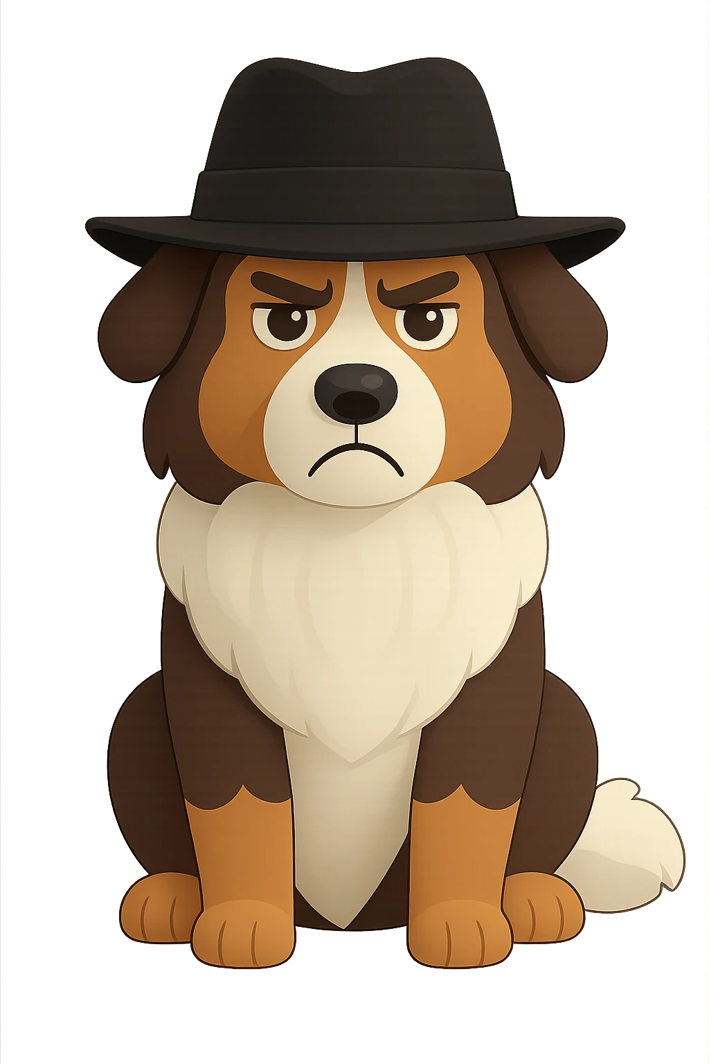 strict sheepdog with a hat, 3d emoji style emoji