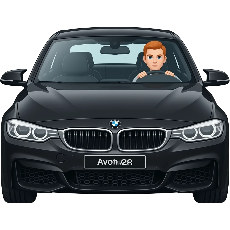 ginger man in a BMW emoji