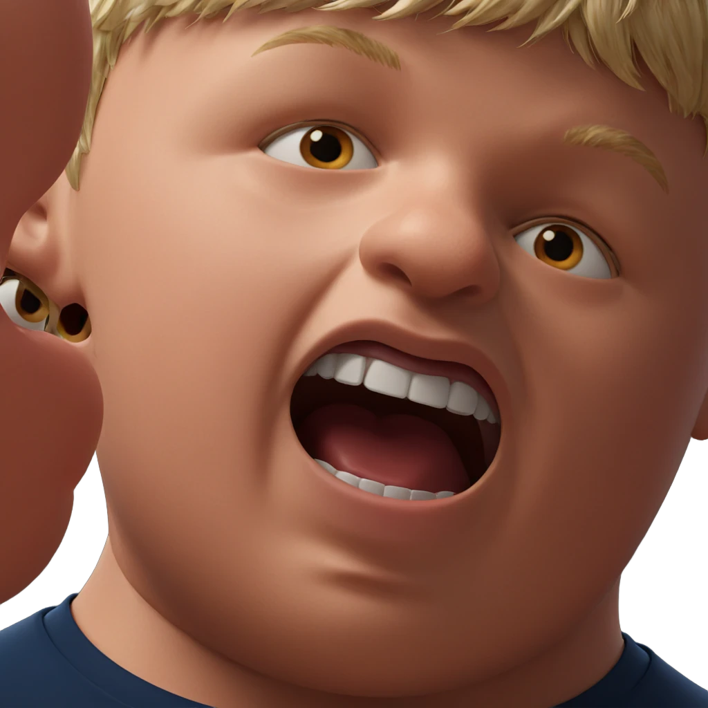 curious boy with open mouth emoji