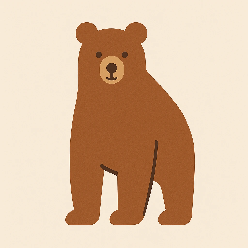 flat design style bear emoji