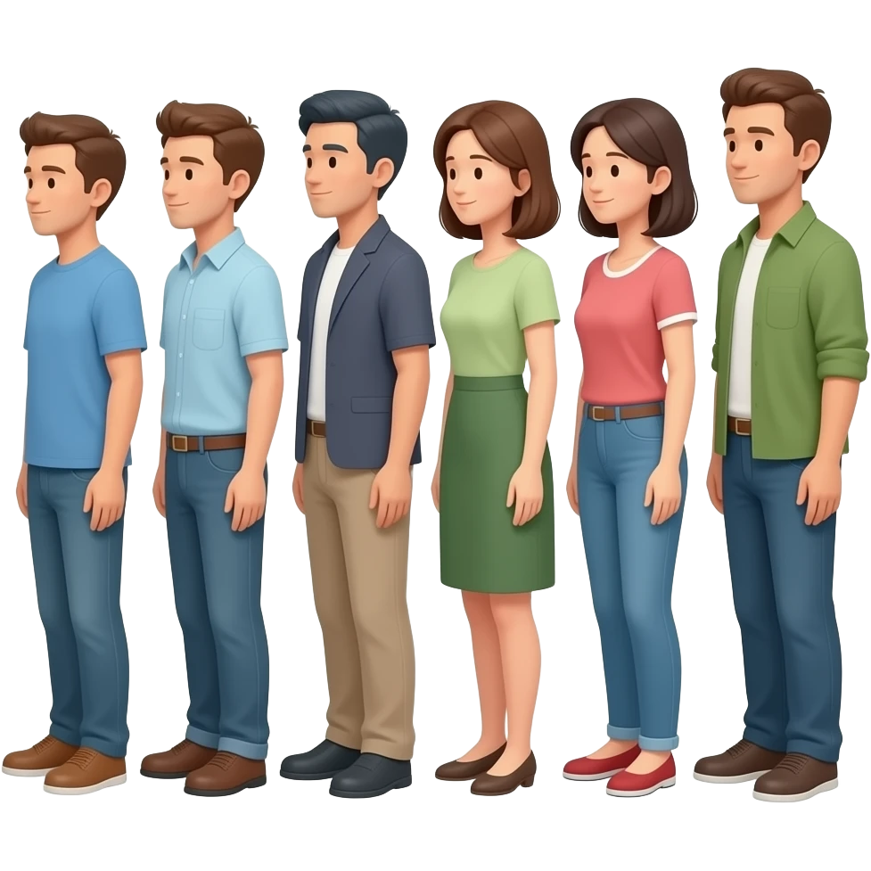 people standing in a line in the shop emoji