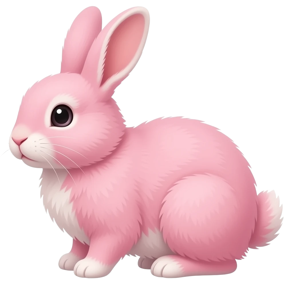 Quiero que sea rosa y que sea peludito que se vas muy lindo y esponjosito pero que sea un conejo emoji