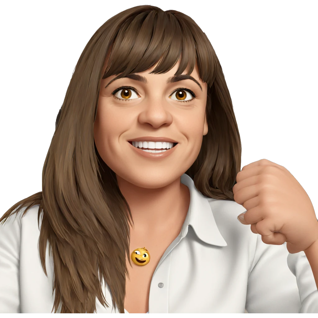 smiling girl with brown hair emoji
