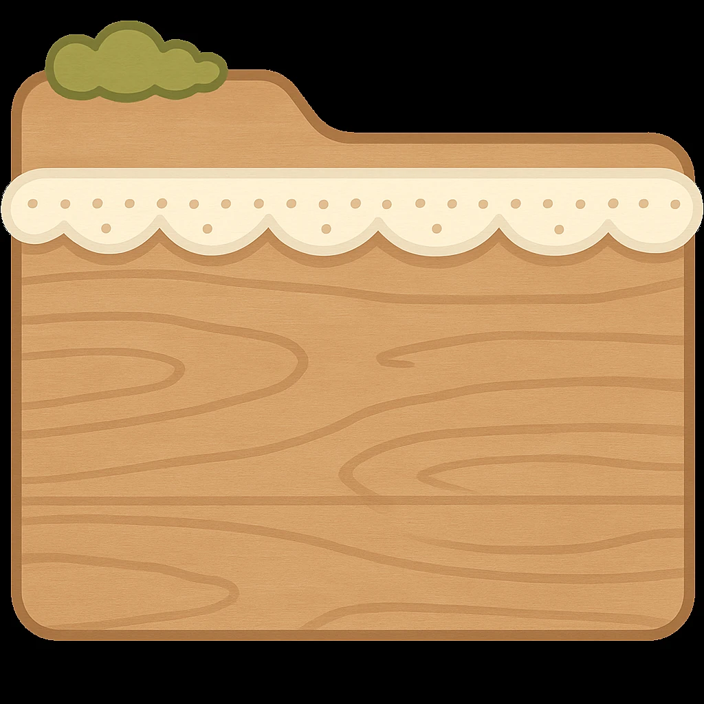 Render this folder. Remove the plants. KEEP THE STYLE INTACT. Render it as if it were open. white frills, but the plants at the very top can stay. emoji