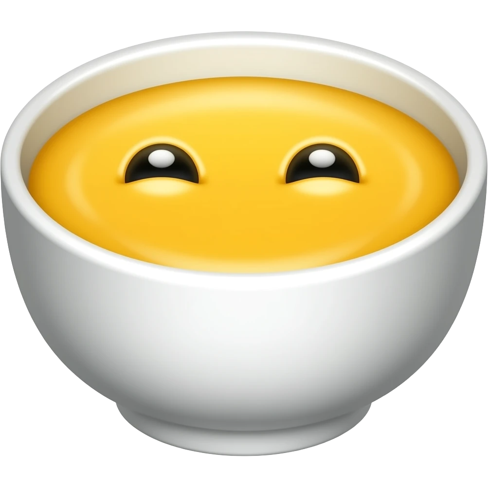 smiling bowl emoji with eyes containing yellow sauce like previous emoji