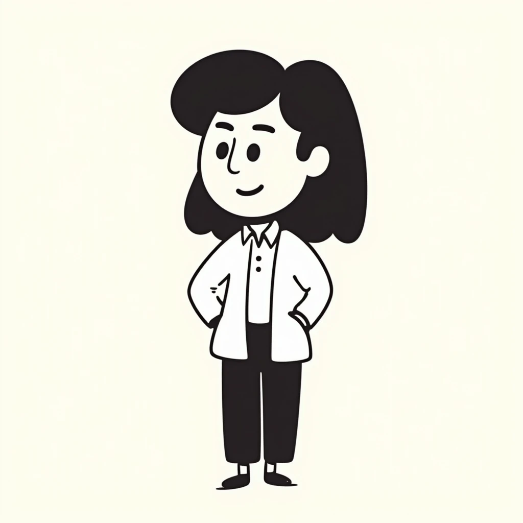hand-drawn emoji-style illustrated avatar of a professional team member, clean, friendly, minimal style, soft colors, subtle facial expressions, dressed in smart-casual or business attire, plain or lightly colored background, modern vector illustration style for startup websites emoji