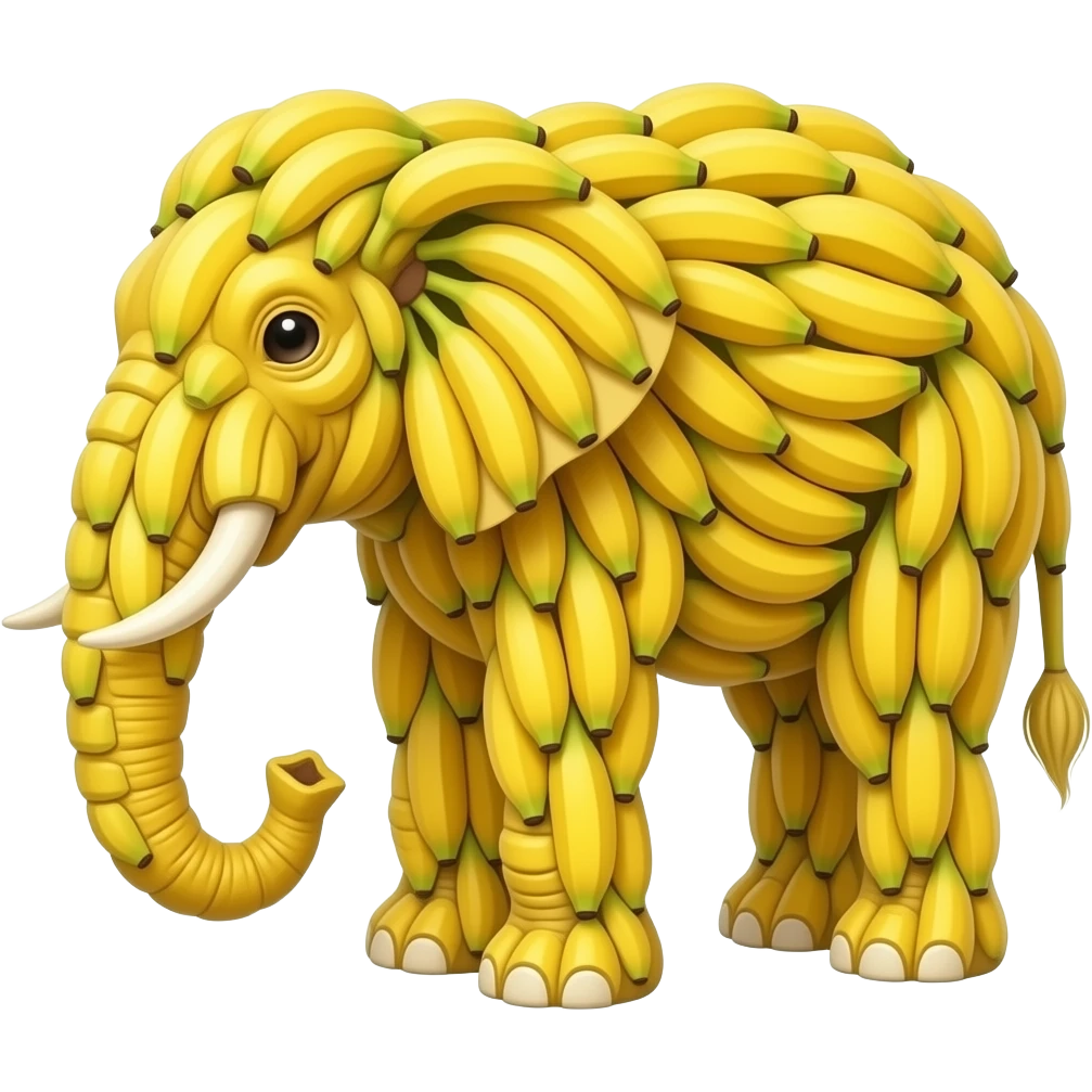elephant made of banana body head all looks like banana emoji