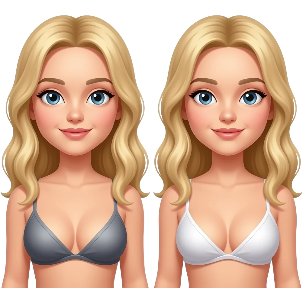 Make an emoji of me with blond twins with large breasts emoji