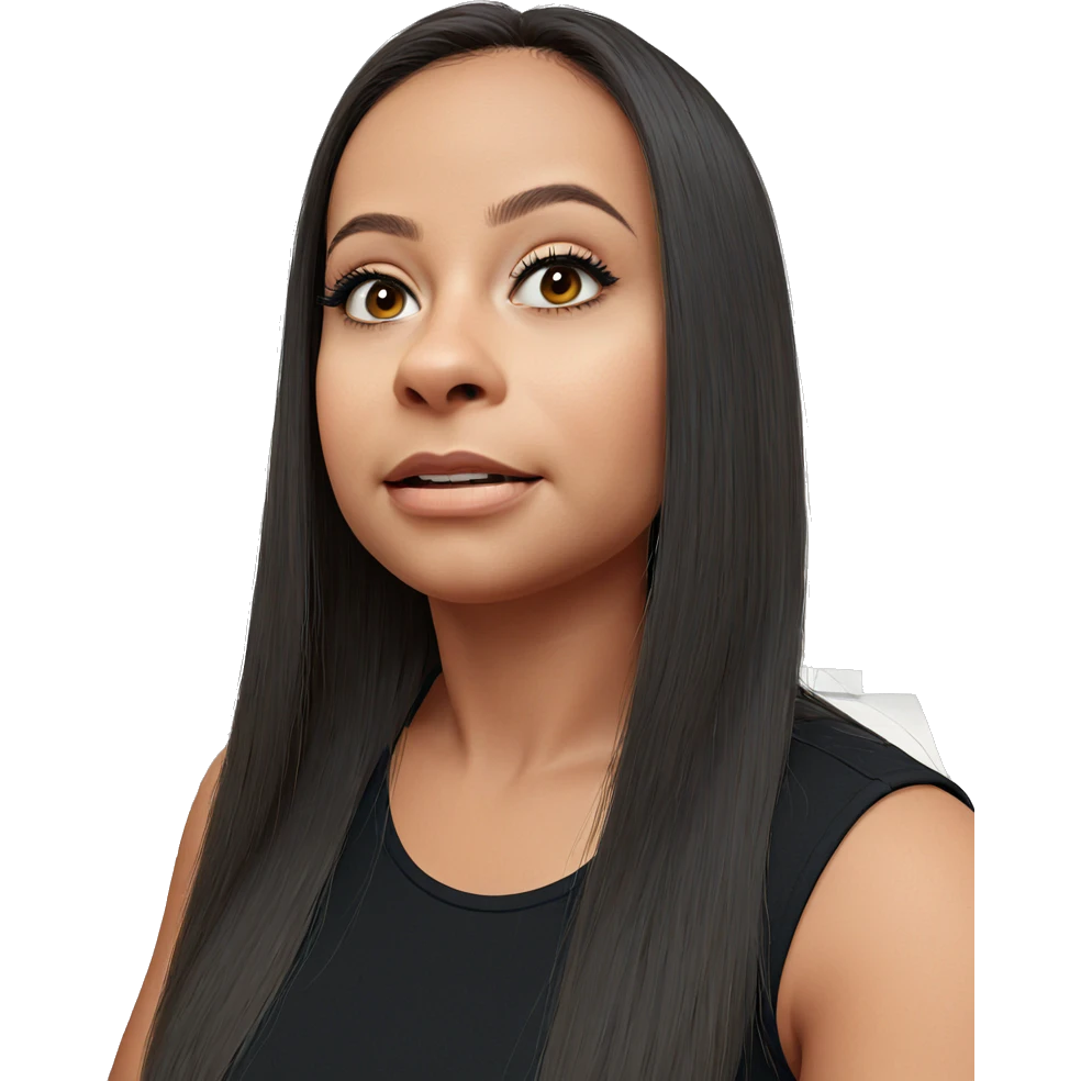 realistic portrait of girl indoors emoji