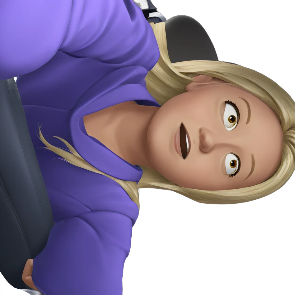 blonde girl in car interior emoji