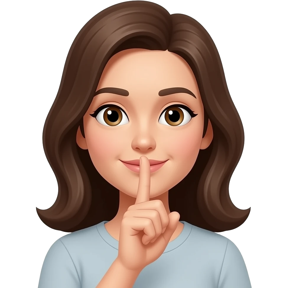mujer dedo indice silencio emoji