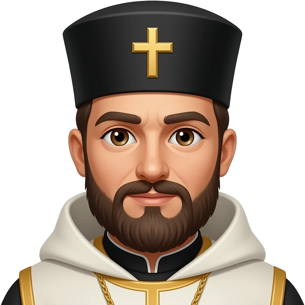 Coptic priest orthodox  Brown eyes and hat emoji