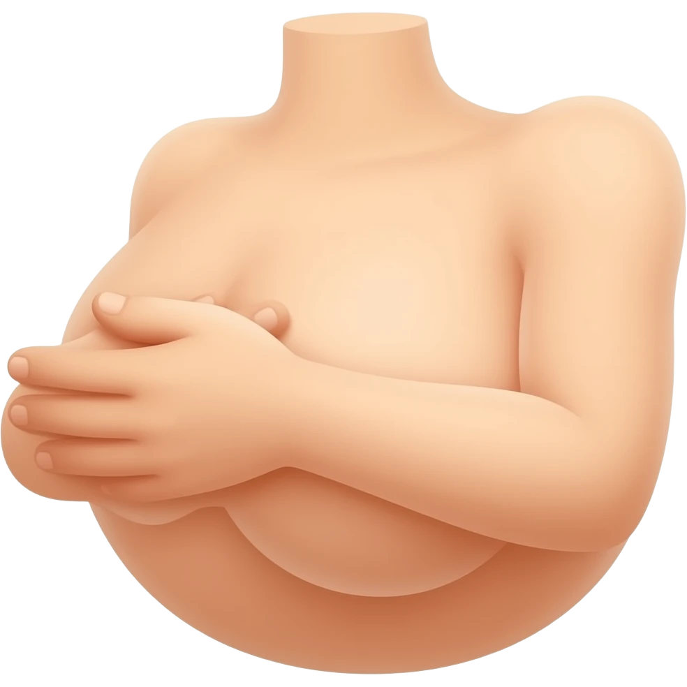 Only a hand and the gand is doing a boobie grab pose emoji