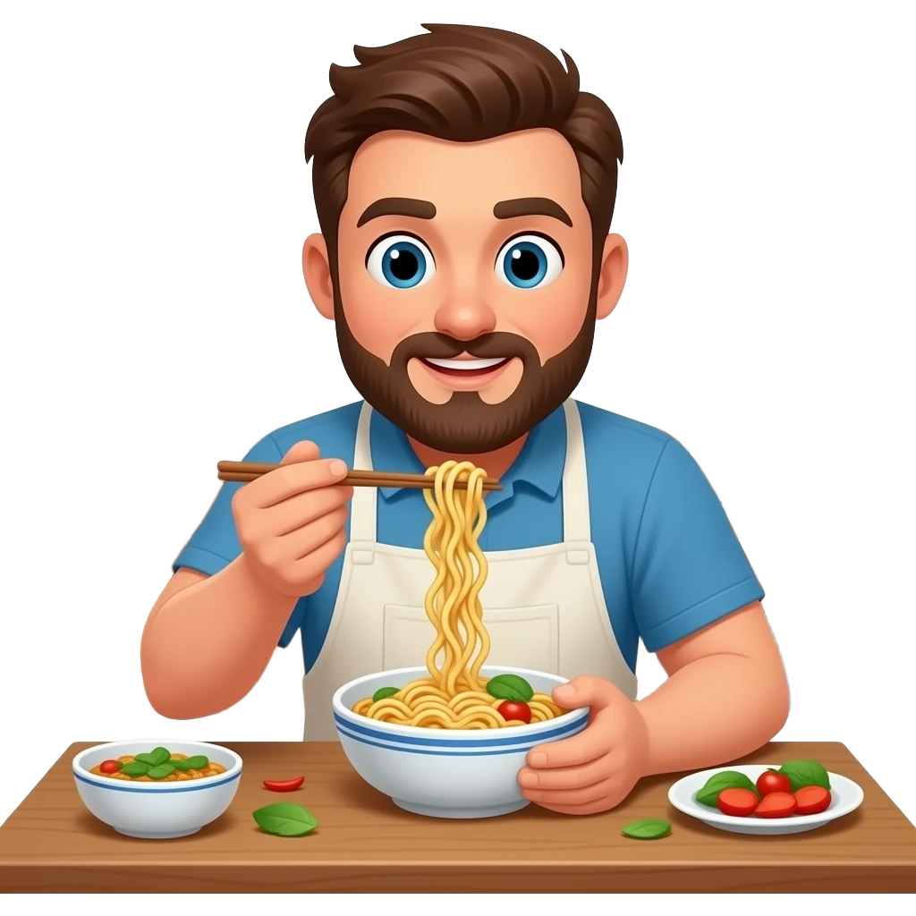 A Man Eating Noodles emoji