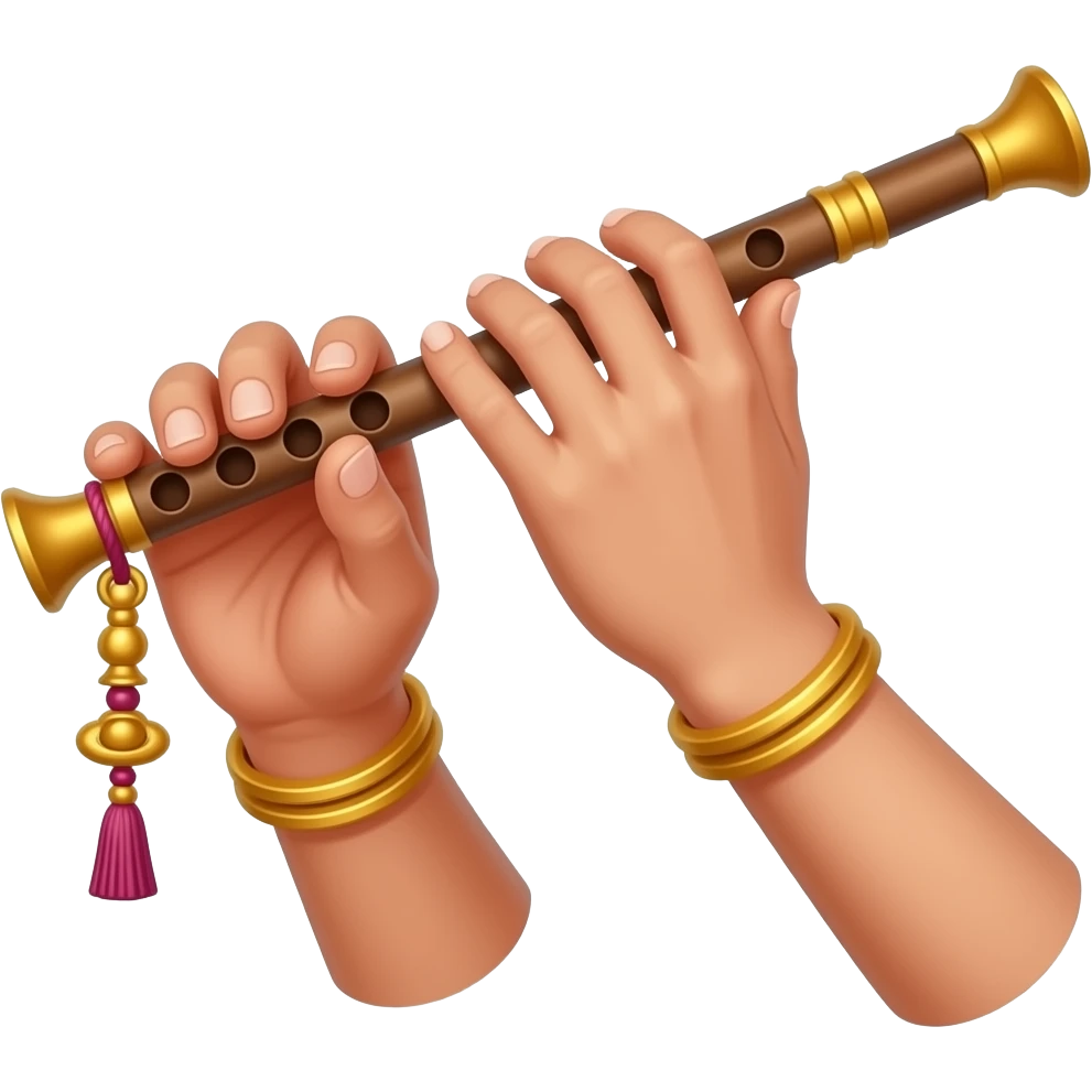 Krishna flute on hand emoji